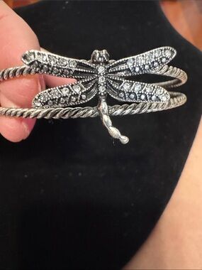 Silver Dragonfly Cuff Bracelet
